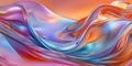 Abstract Background Of Intertwined Wavy Shapes, Dynamic Flowing, Magenta Blue And Orange Colors
