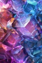 Abstract background, An iridescent background made of translucent, overlapping hexagons and diamonds draws focus to the central