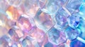Abstract background, An iridescent background made of translucent, overlapping hexagons and diamonds draws focus to the central