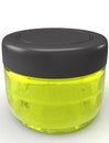 Abstract background of a jar containing yellow color gel