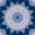 abstract background of kaleidoscope. white blue black background fractal mandala Royalty Free Stock Photo