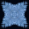 abstract background of kaleidoscope. white blue black background fractal mandala Royalty Free Stock Photo