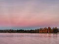 Abstract background of the lake Wanaka waterfront with sunset sky