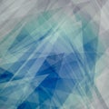 Abstract background with layers of triangles, polygons, stripes and random shapes of gray white blue and green colors in modern ar Royalty Free Stock Photo