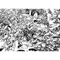 Abstract background with leaves. Trace black and white vector illustration.