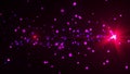 Abstract background with lens flares, rays and many particles. Computer generated 3d rendering