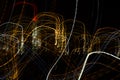 Abstract background of light bulbs at night in motion Royalty Free Stock Photo