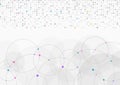 Abstract background light gray white pixel data and circle digital transfer Royalty Free Stock Photo