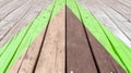 Abstract Background, Light Green And Brown, Grass And Wood Grains Texture - A Close Up Of A Wooden Deck