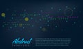 Abstract background with line and fill circles. Modern and trendy Futuristic particle effect Vector illustration. Royalty Free Stock Photo