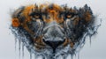 Abstract background of Lion face with nature, A Lion as Earth, Generative AI Royalty Free Stock Photo