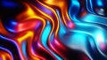 Abstract background, liquid metal waves with neon colors