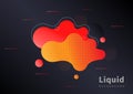 Abstract background liquid shape vibrant gradient color with geometric elements on dark background Royalty Free Stock Photo