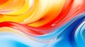 Abstract background of liquid wave, gradient of red, blue, yellow. Generative Ai Royalty Free Stock Photo