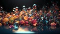 abstract background with a lot of colorful glass balls, 3d render Royalty Free Stock Photo