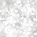 Blurred bokeh background, silver, gray, white, holiday, bokeh, circles, spots, highlights Royalty Free Stock Photo