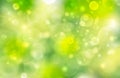 Bright green background, bokeh effect, yellow and white circles, bright, natural, spots, light, summer, spring, holiday, beautiful Royalty Free Stock Photo