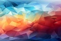 abstract background low polygon gradient blue red orange color, Generated AI