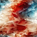 Abstract background with low polygons in red, orange, and blue (tiled) Royalty Free Stock Photo