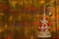 Abstract background of luminous garlands in the New Year`s store window. Royalty Free Stock Photo