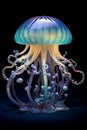 abstract background with luminous jellyfish shape Royalty Free Stock Photo