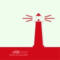 Abstract background with luminous lighthouse