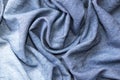 Abstract background luxury circle flower wave or wavy folds of jeans texture Royalty Free Stock Photo