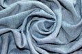 Abstract background luxury circle flower wave or wavy folds of jeans texture Royalty Free Stock Photo