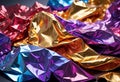 Abstract background made of crumpled foil, Reflection of multicolors with mirror shine and refractions, Royalty Free Stock Photo