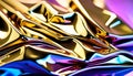 Abstract background made of crumpled foil, Reflection of multicolors with mirror shine and refractions, Royalty Free Stock Photo