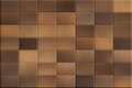 Bronze metallic tile background with seamless square grid pattern Royalty Free Stock Photo