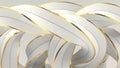 Abstract background made of white and gold rope. Luxury wallpaper design for prints, wall art and home decor, cover design and