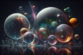 Abstract background with magic colorful sphere. Ai generative illusration Royalty Free Stock Photo