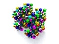 Abstract background with many colored cubes Royalty Free Stock Photo