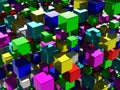 Abstract background with many colored cubes Royalty Free Stock Photo