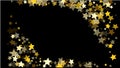 Abstract Background with Many Random Falling Golden Stars Confetti . Royalty Free Stock Photo
