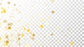 Abstract Background with Many Random Falling Golden Stars Confetti on Transparent Background. Invitation Background. Royalty Free Stock Photo