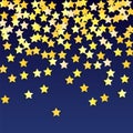 Abstract Background with Many Random Falling Yellow Stars Confetti. Invitation Background. Royalty Free Stock Photo