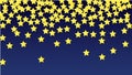 Abstract Background with Many Random Falling Yellow Stars Confetti. Invitation Background. Royalty Free Stock Photo