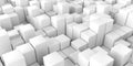 Abstract background of many white cubes. Geometric design. 3D visualization Royalty Free Stock Photo