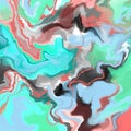Abstract background. Marble swirl futuristic acrylic illustration with distortion. Colorful vibrant texture for modern