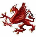 Abstract background of a medieval heraldic dragon griffin