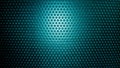 Abstract background metal mesh with even spaced holes in blue