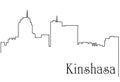 Kinshasa city one line drawing abstract background