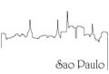 Sao Paulo city one line drawing abstract background