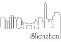 Shenzen city one line drawing abstract background