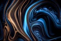 abstract background of a mixture of blue and gold paint. Generative AI