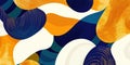 Abstract wave pattern with blue yellow orange shapes and decorative lines Royalty Free Stock Photo