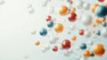 Abstract background with molecules spheres on white background Royalty Free Stock Photo