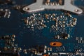 Abstract background from the motherboard. Electronic board with soft focus Royalty Free Stock Photo